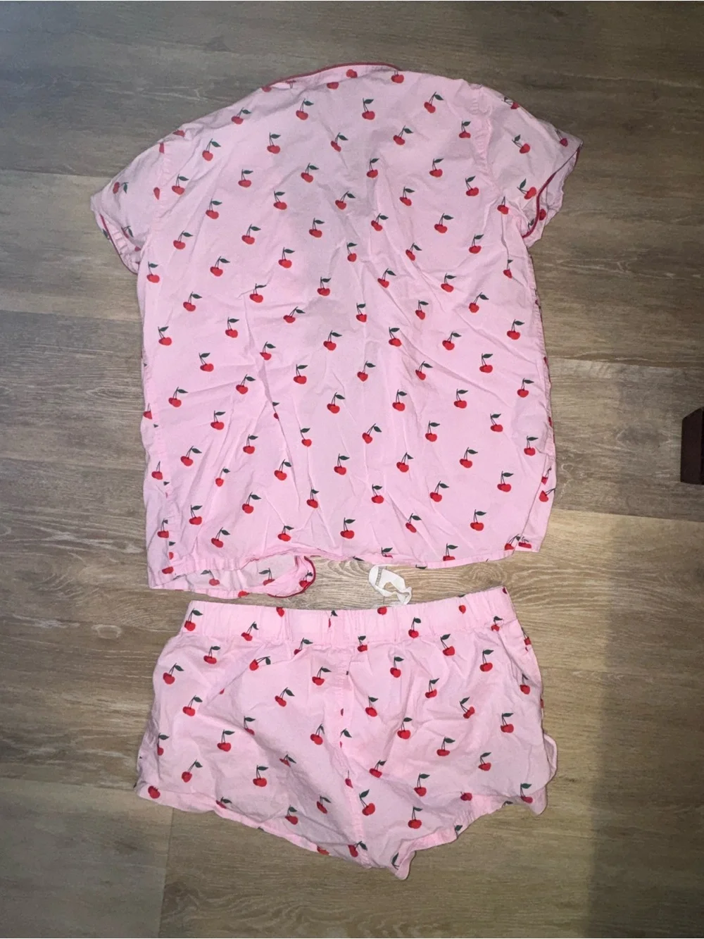 J. Crew Pink Cherry-Print Short Pajama Set - Picture 2 of 6